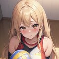 見上げるバレー女子 4枚目