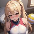 見上げるバレー女子 5枚目