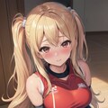 見上げるバレー女子 2枚目
