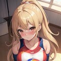 見上げるバレー女子 3枚目