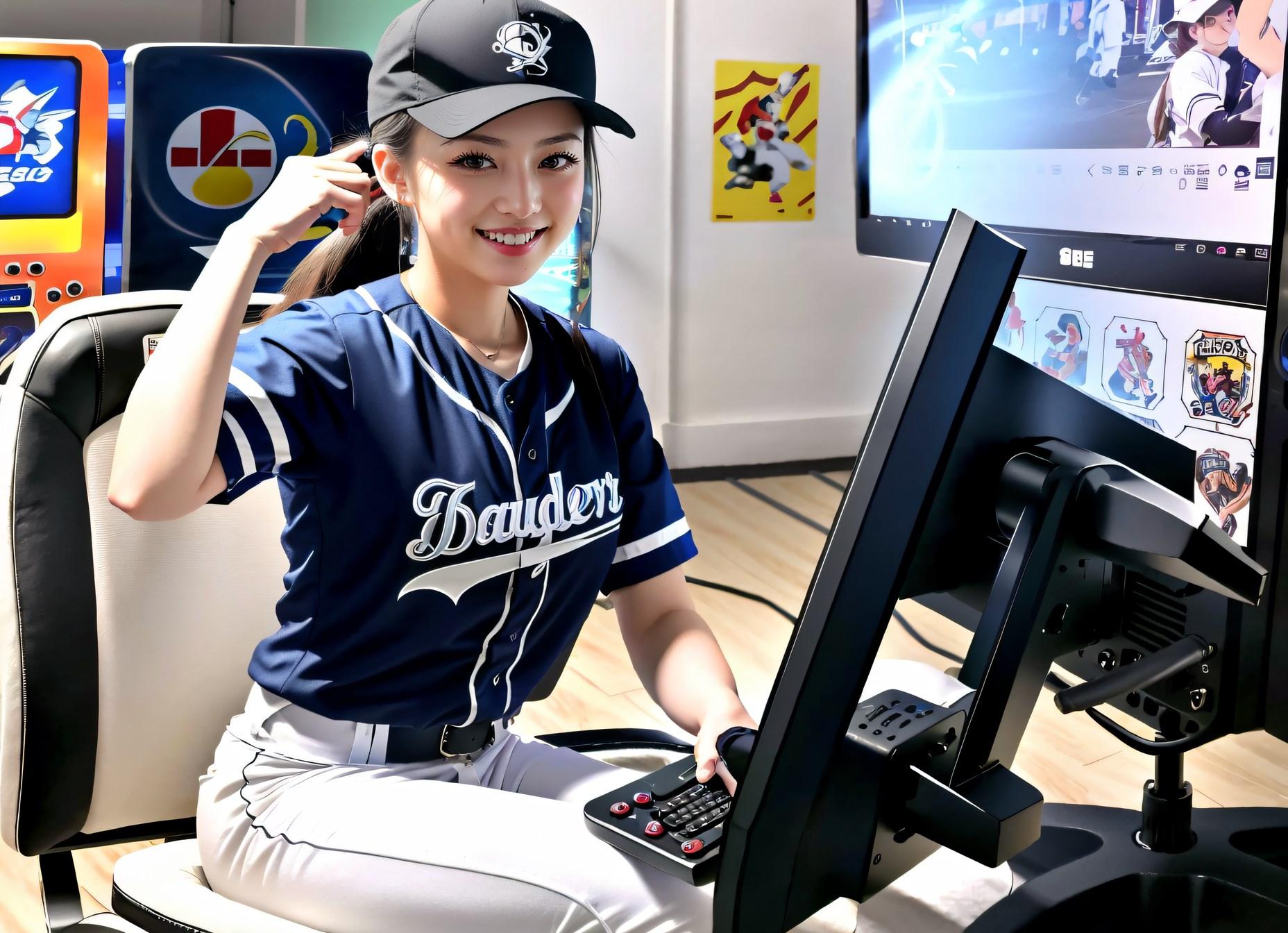 野球をするJK