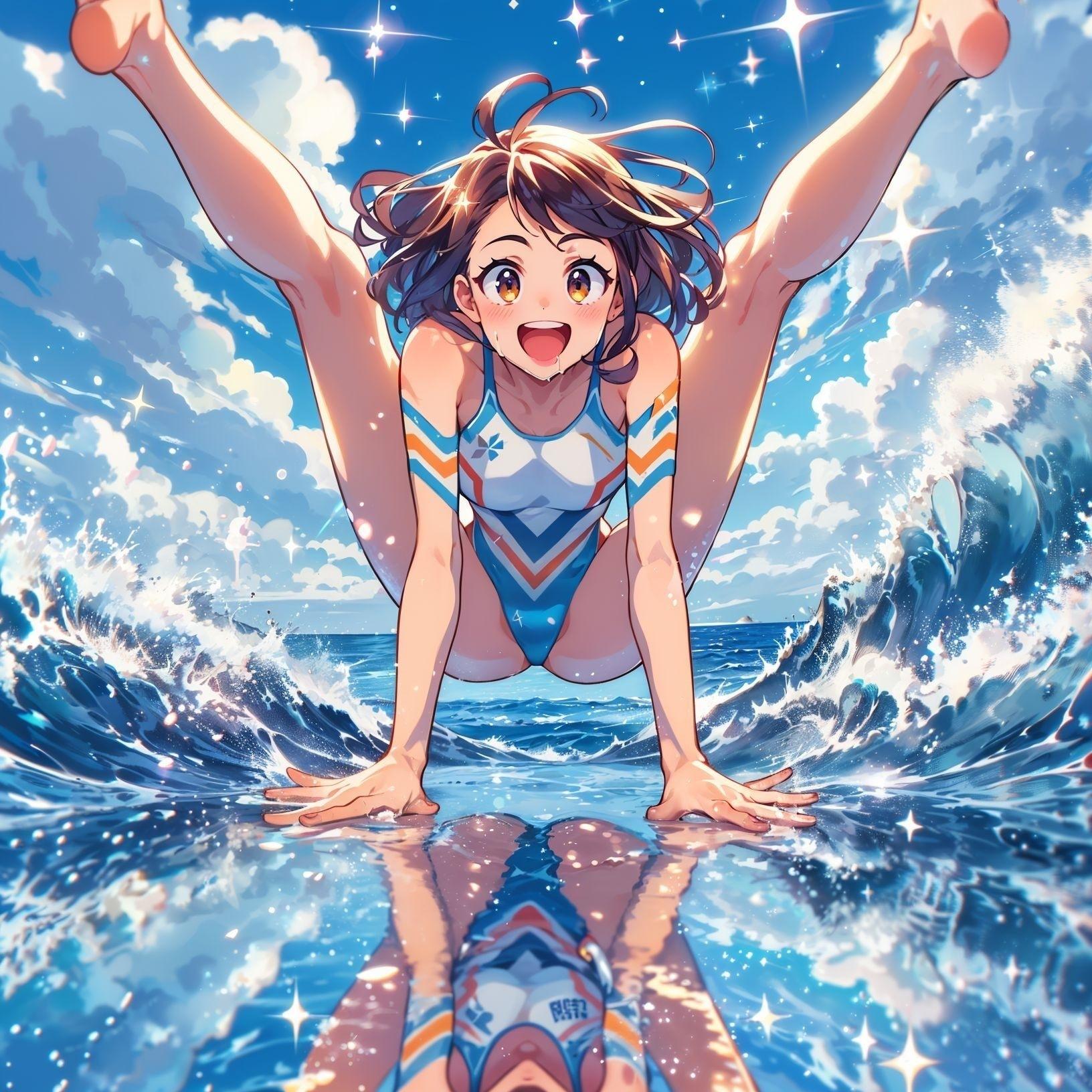 海と波と