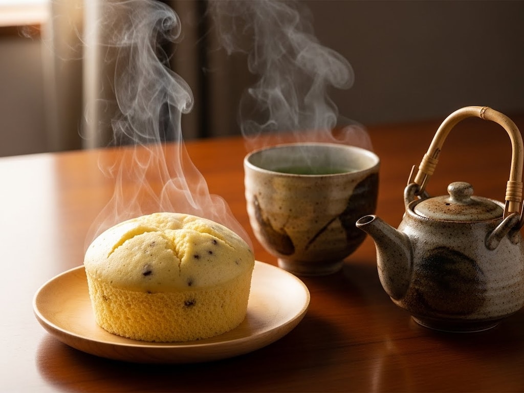 デザートのホット蒸しパン