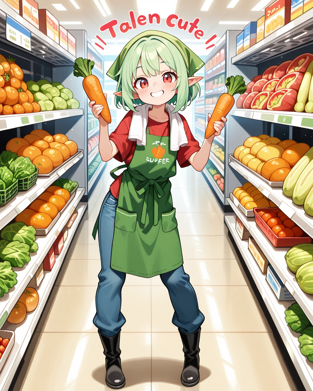 自分が育てたお野菜をアピールするエルフさん！！ | の人気AIイラスト・グラビア