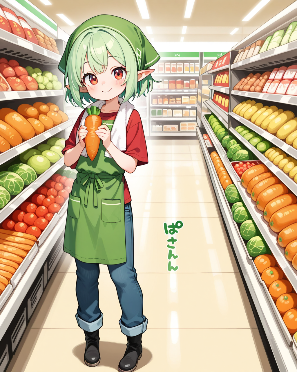 自分が育てたお野菜をアピールするエルフさん！！