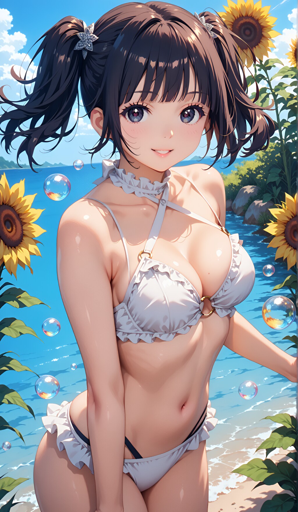 ひまわりの咲くプライベートビーチ