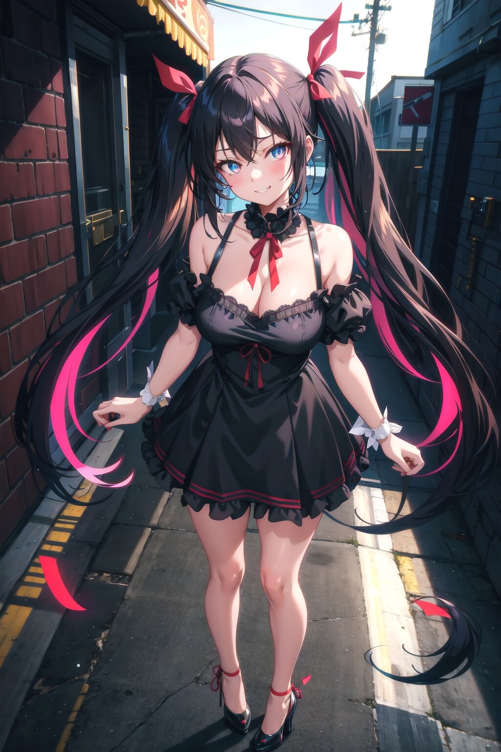 ツインテールとゴシックドレス