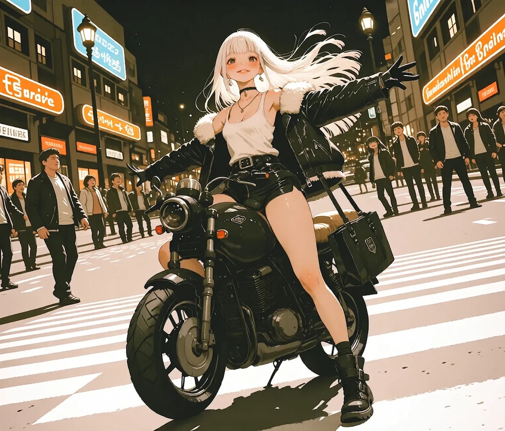 【バイクギャル】「到着っと」