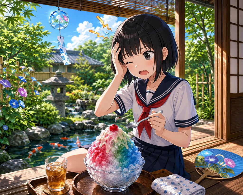 アイスクリーム頭痛になった女の子
