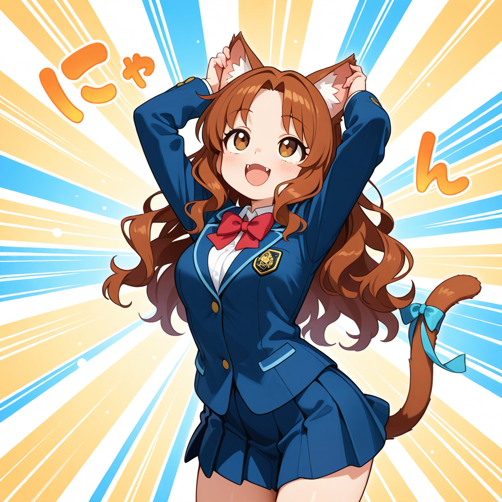 ある日突然！！猫になった酸川友里奈ちゃん | の人気AIイラスト・グラビア