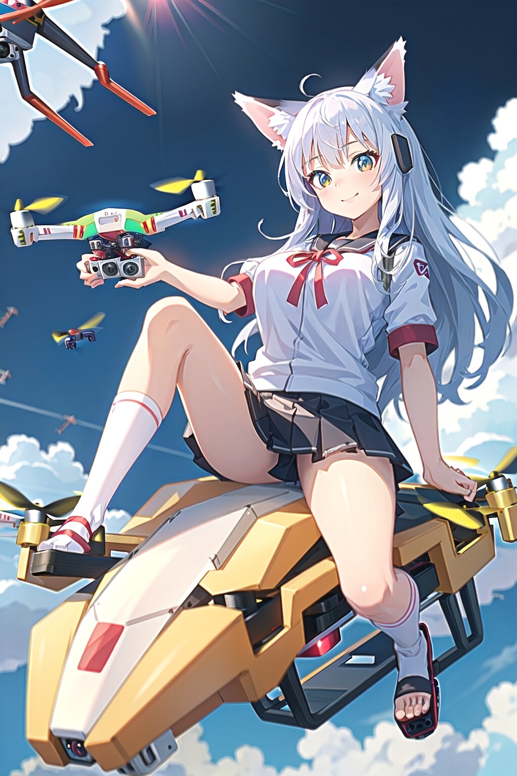 ドローンに乗って