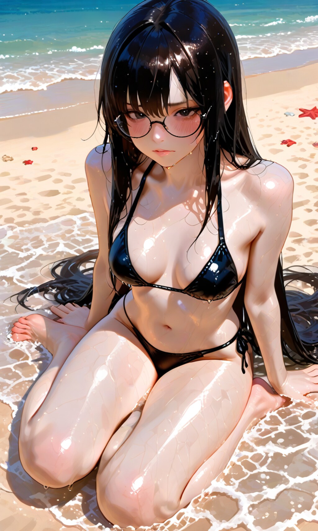 私を無理やり水着姿にするなんて…覚えてなさい…