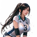 【R-15】練習して汗でびちゃびちゃになって濡れ透けユニフォームのティファ先輩 9枚目