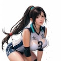 【R-15】練習して汗でびちゃびちゃになって濡れ透けユニフォームのティファ先輩 8枚目