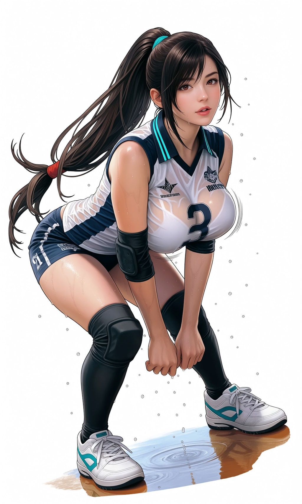 【R-15】練習して汗でびちゃびちゃになって濡れ透けユニフォームのティファ先輩