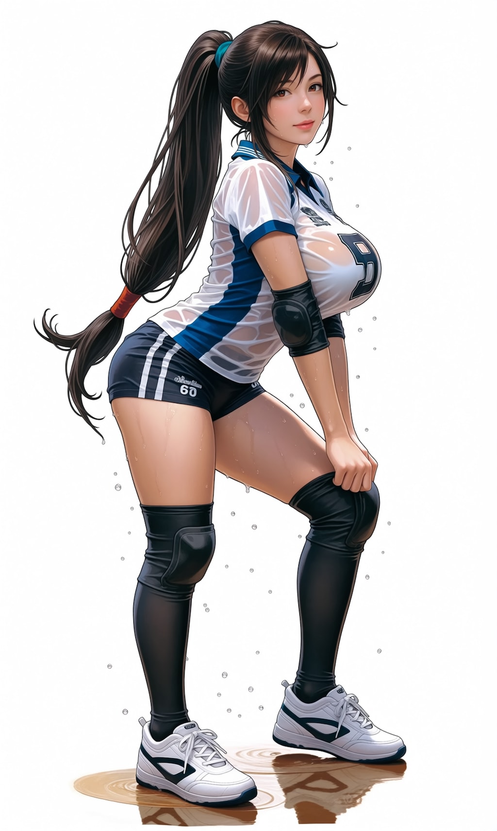 【R-15】練習して汗でびちゃびちゃになって濡れ透けユニフォームのティファ先輩