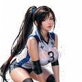 【R-15】練習して汗でびちゃびちゃになって濡れ透けユニフォームのティファ先輩 3枚目