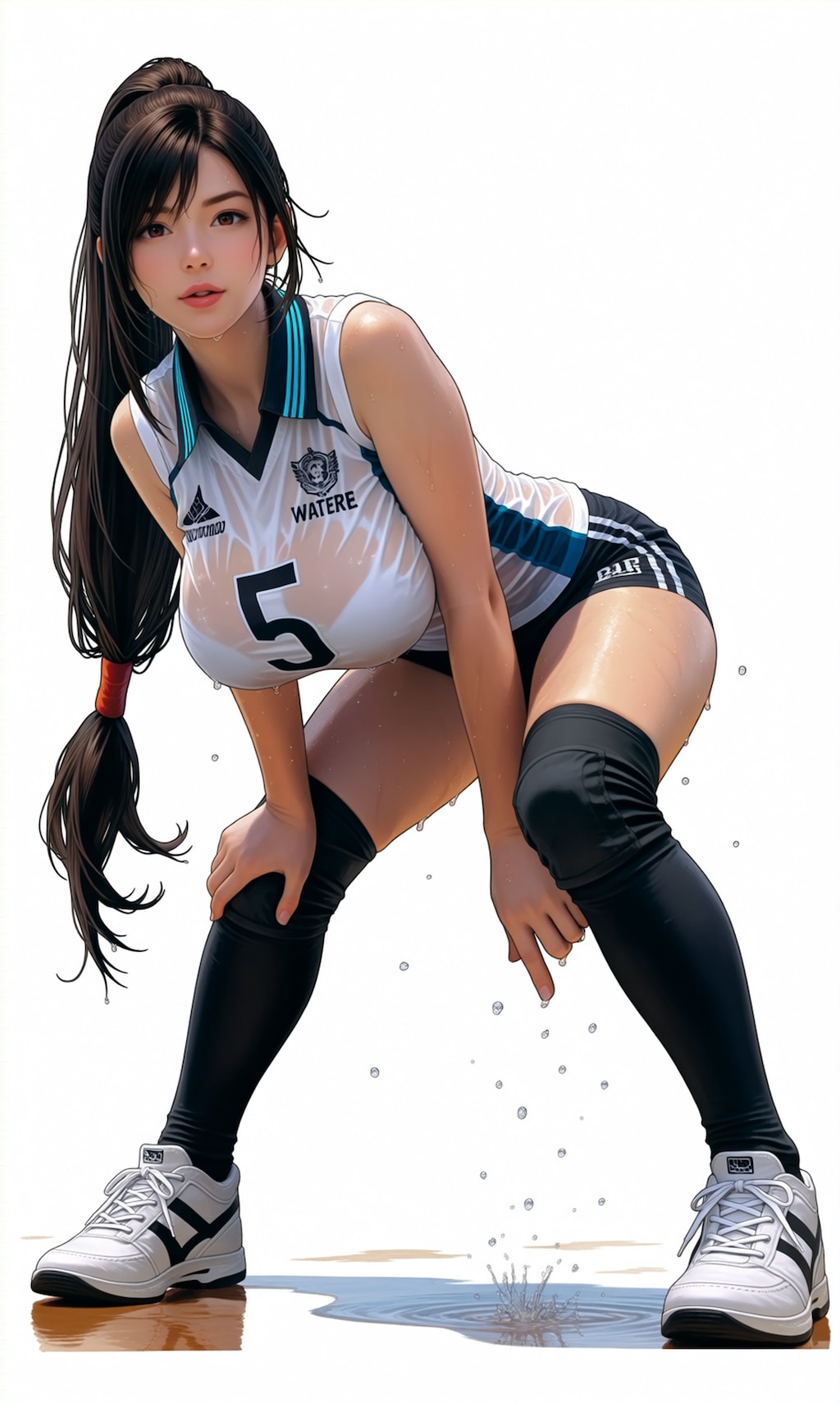 【R-15】練習して汗でびちゃびちゃになって濡れ透けユニフォームのティファ先輩