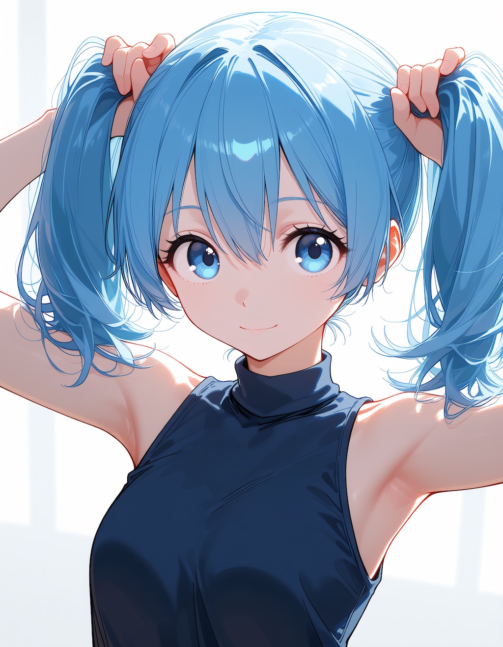 手ツインテをやってみました♪