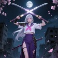セクシー銀髪美女:JK剣士 3枚目