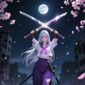 セクシー銀髪美女:JK剣士 4枚目