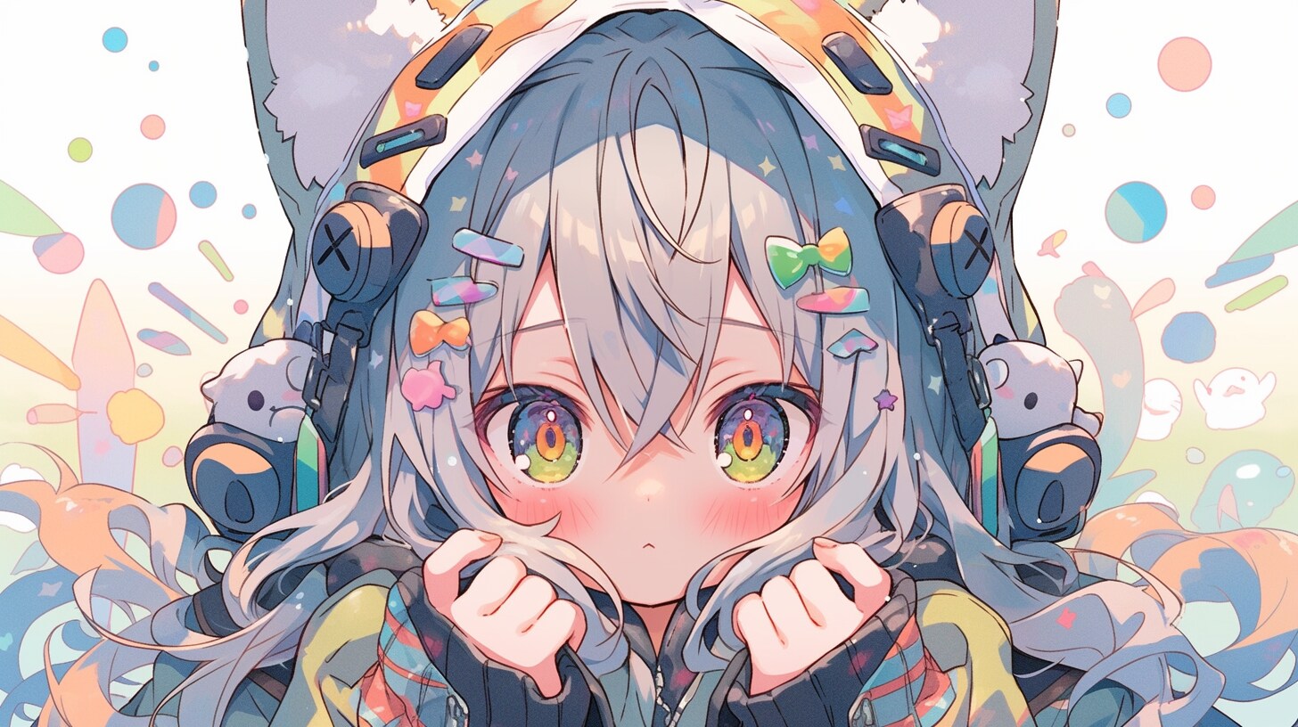 虹色の夢を纏う少女の瞬間 | の人気AIイラスト・グラビア