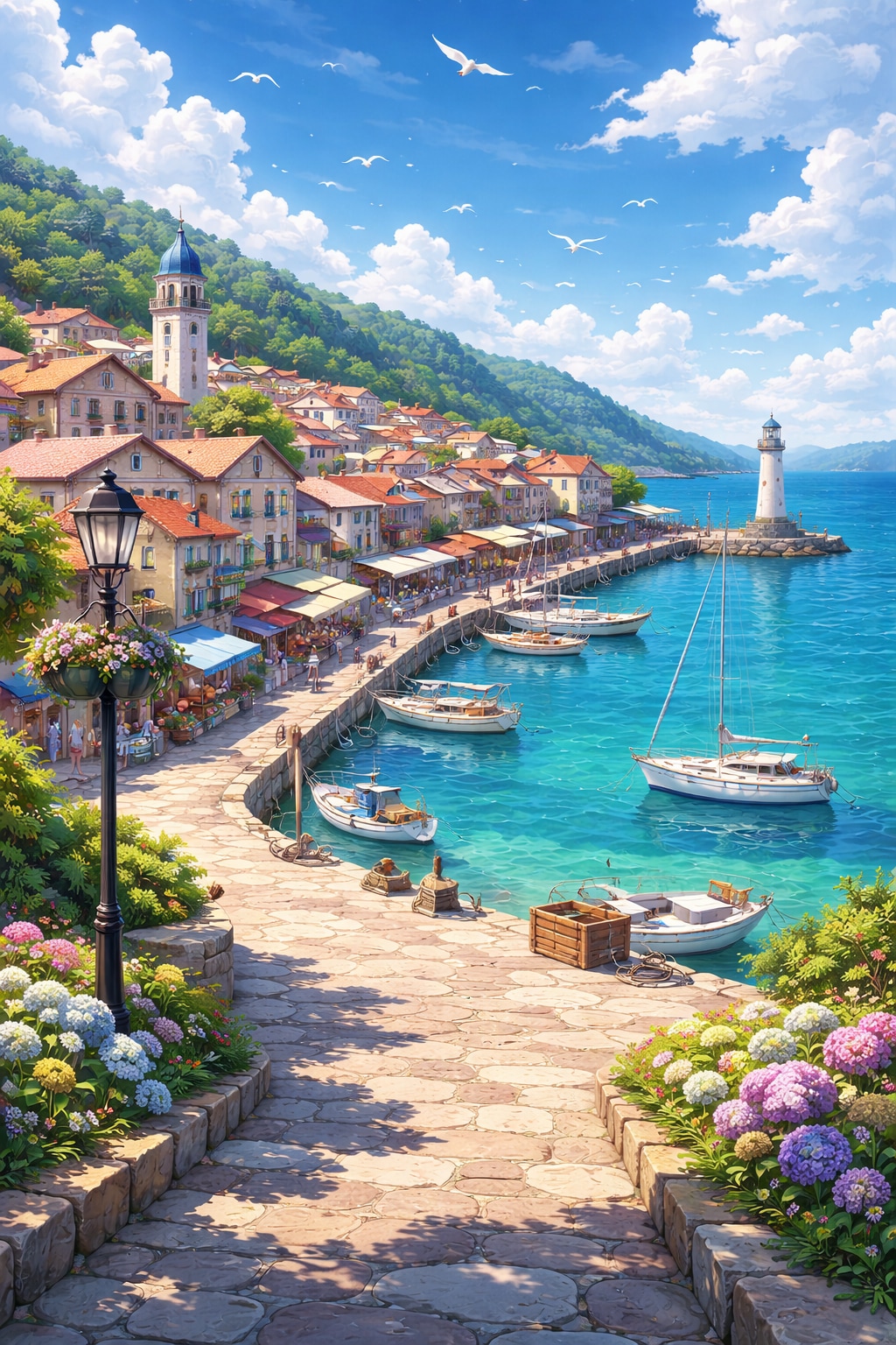 静かな港町 | の人気AIイラスト・グラビア