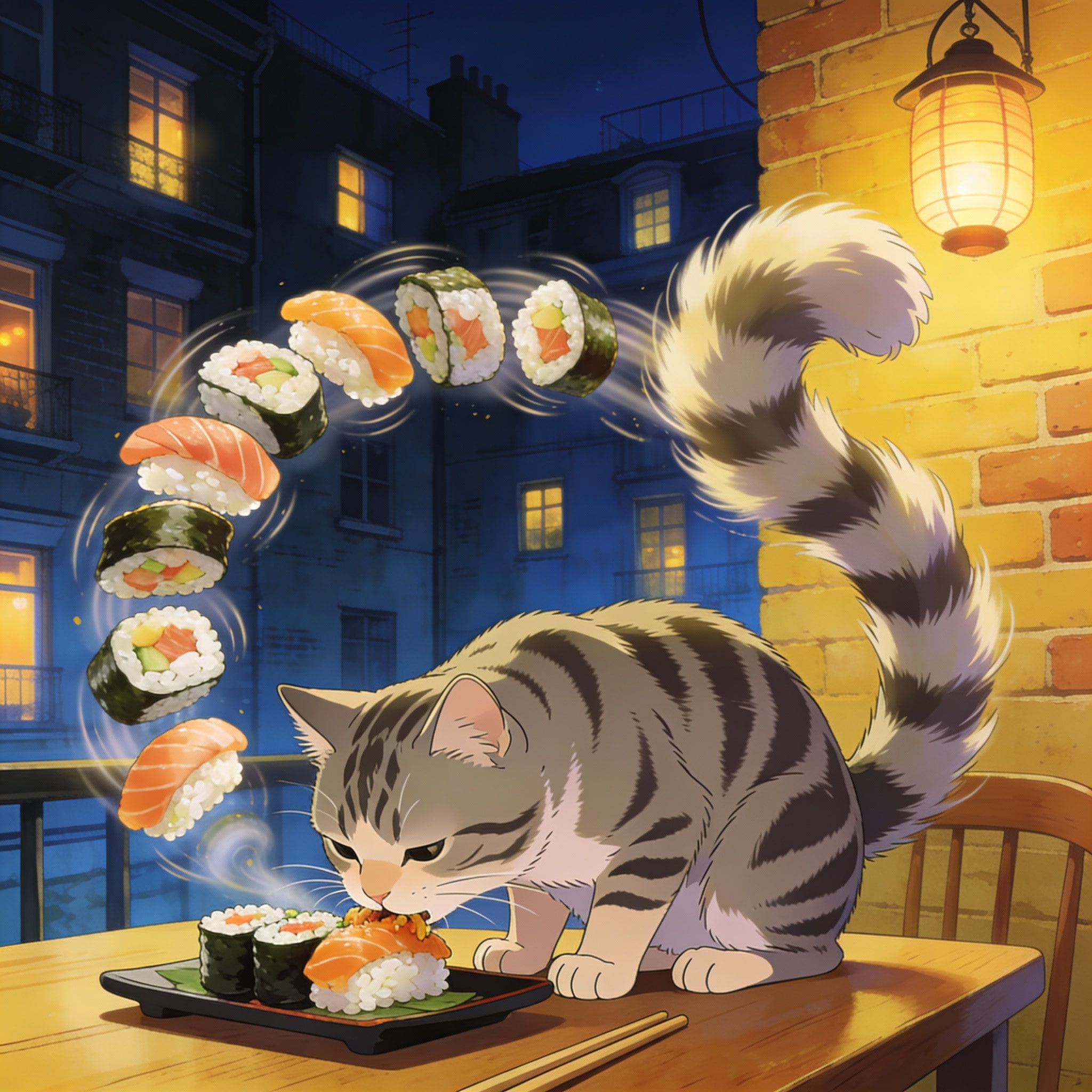 寿司食い猫 | の人気AIイラスト・グラビア