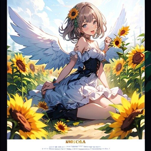 向日葵畑の天使250804 | の人気AIイラスト・グラビア