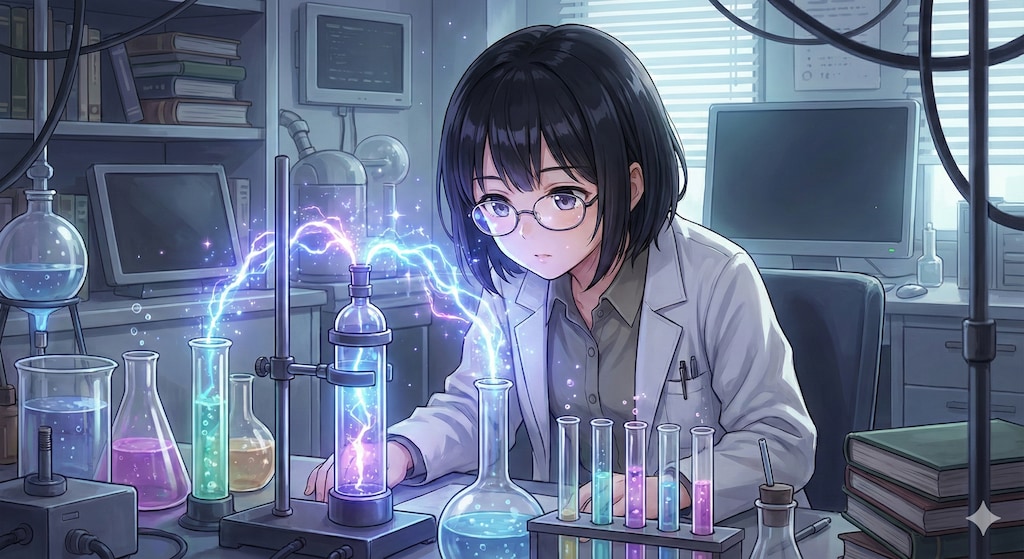 眼鏡美女の科学者