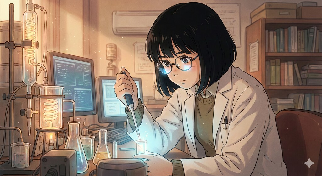 眼鏡美女の科学者