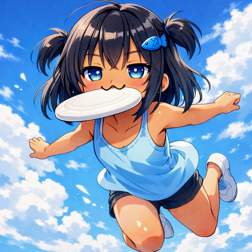 フリスピーで遊ぶこなつちゃん