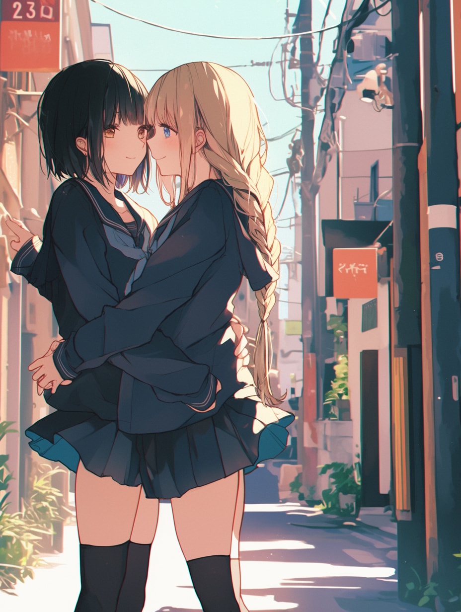 キスしたい二人のJK39 | の人気AIイラスト・グラビア