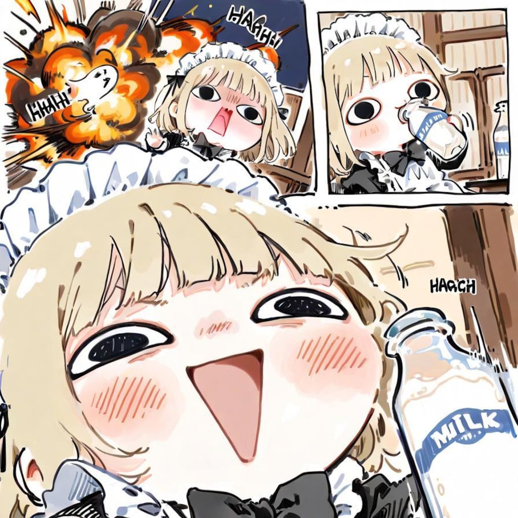 ( >ω<)👻ぐびっといくやでぇー！🐮✨