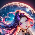 月とハイビスカスと少女 4枚目