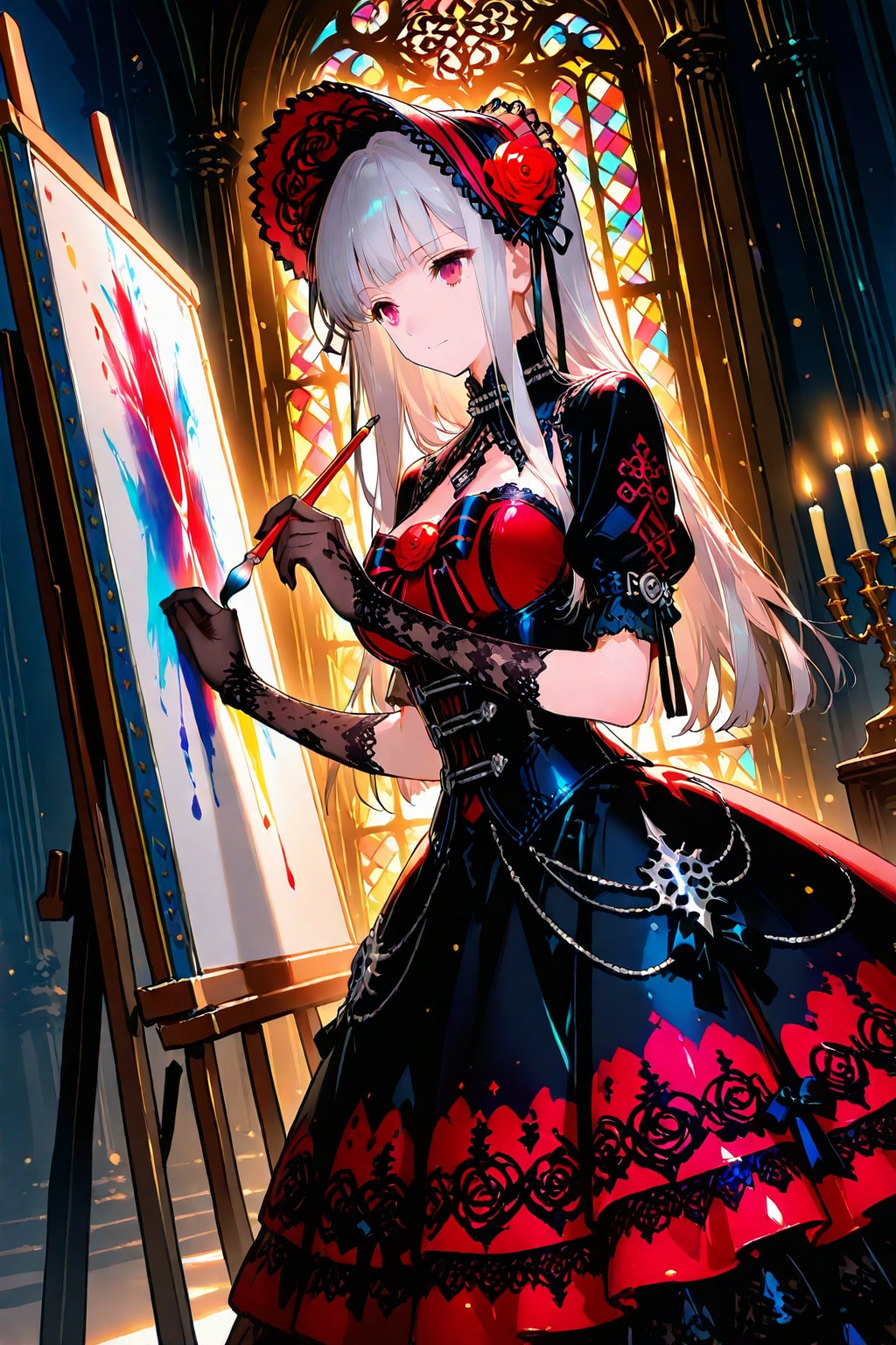 紅の硝子に映る肖像