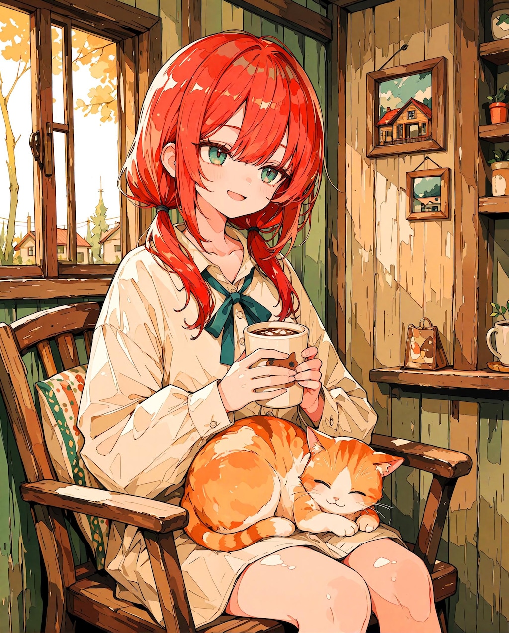 朝コーヒーの少女