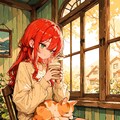 朝コーヒーの少女 4枚目