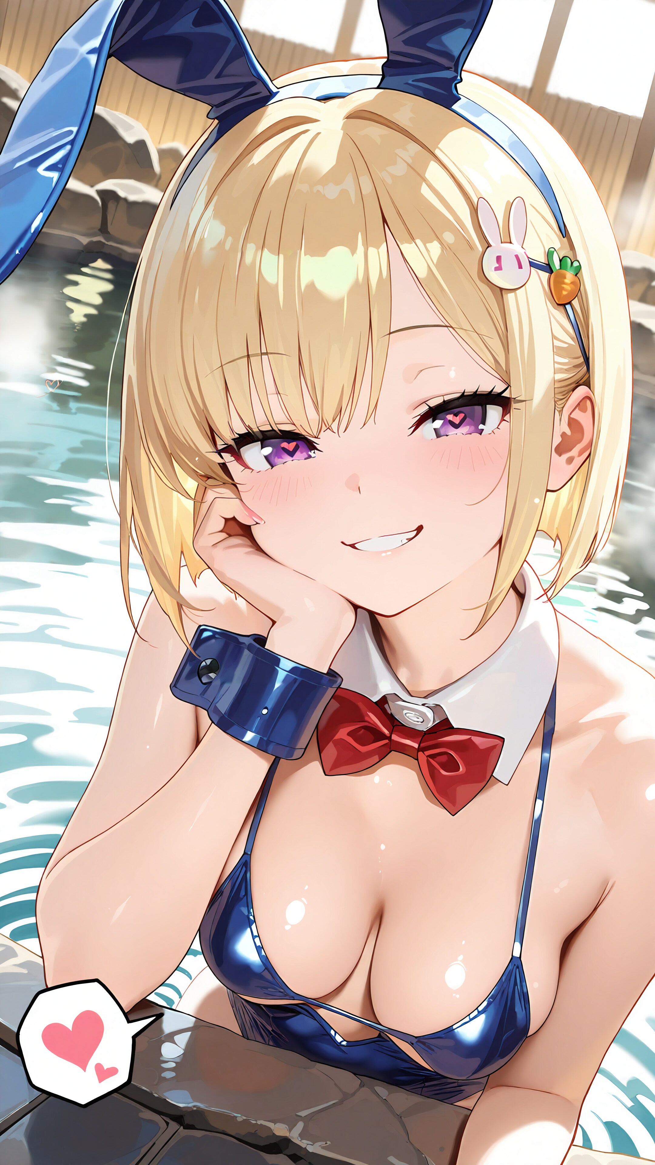 金髪ショートカットバニーちゃん「この格好でお風呂入ってていいのかなぁ〜？❤️」