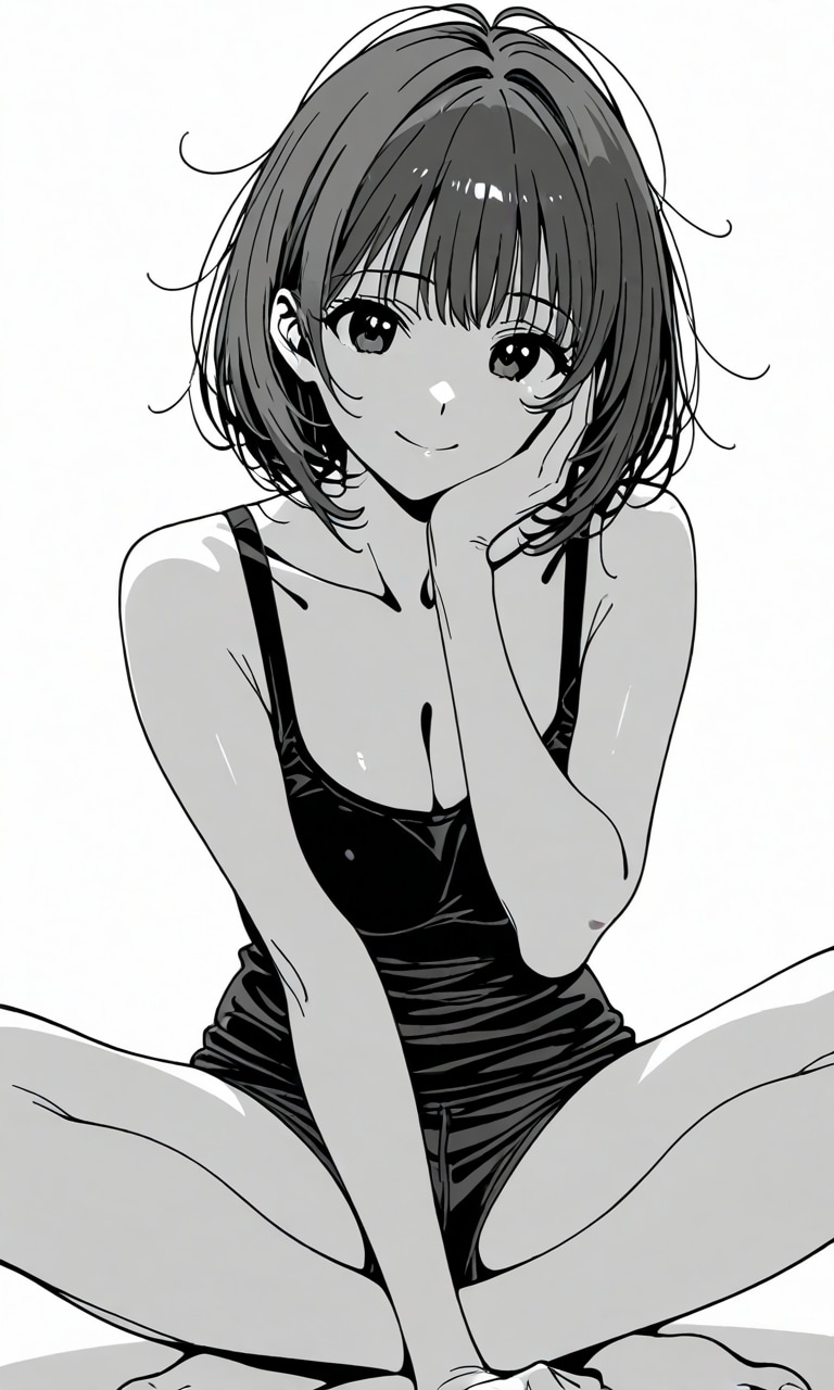 タンクトップ、ホットパンツ2 | の人気AIイラスト・グラビア