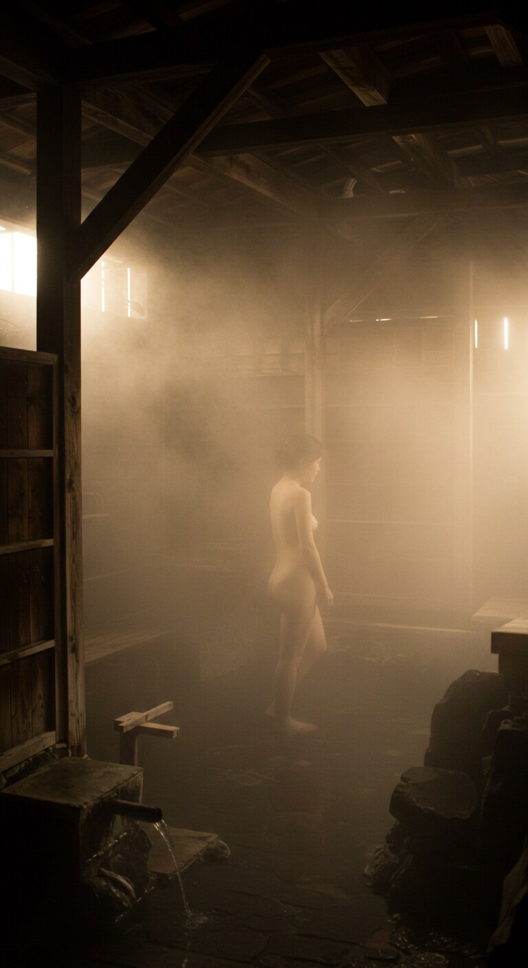 湯けむりの中で