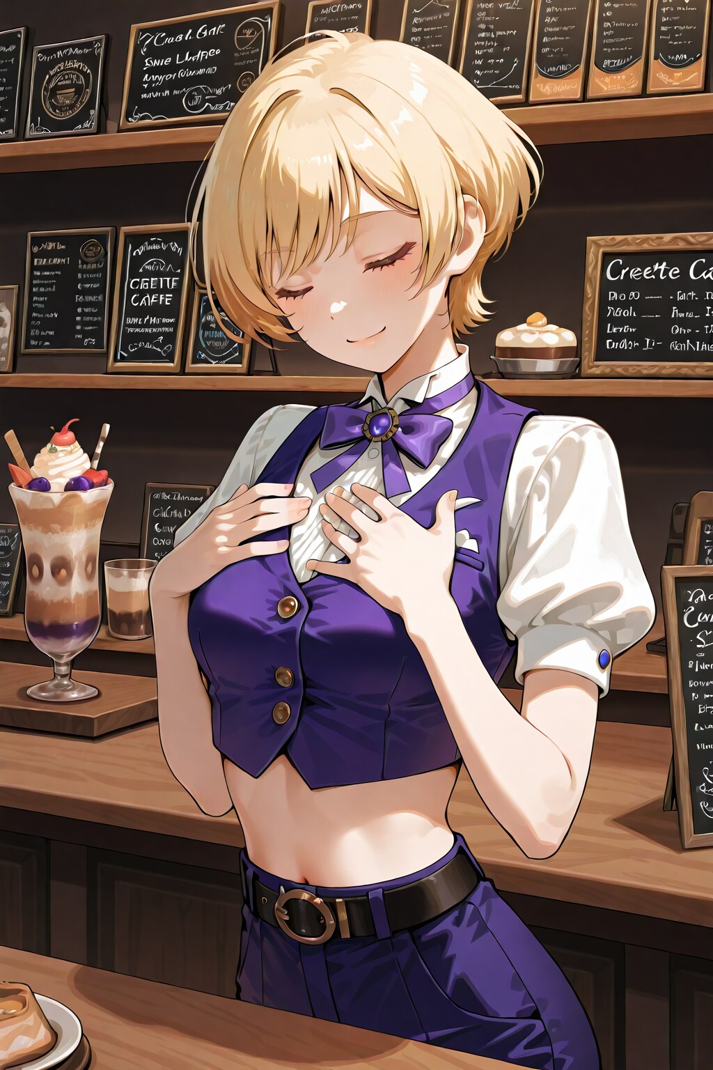 かっこかわいいカフェバーオーナージェシカ・ブレストンのパフ袖カフェバー経営