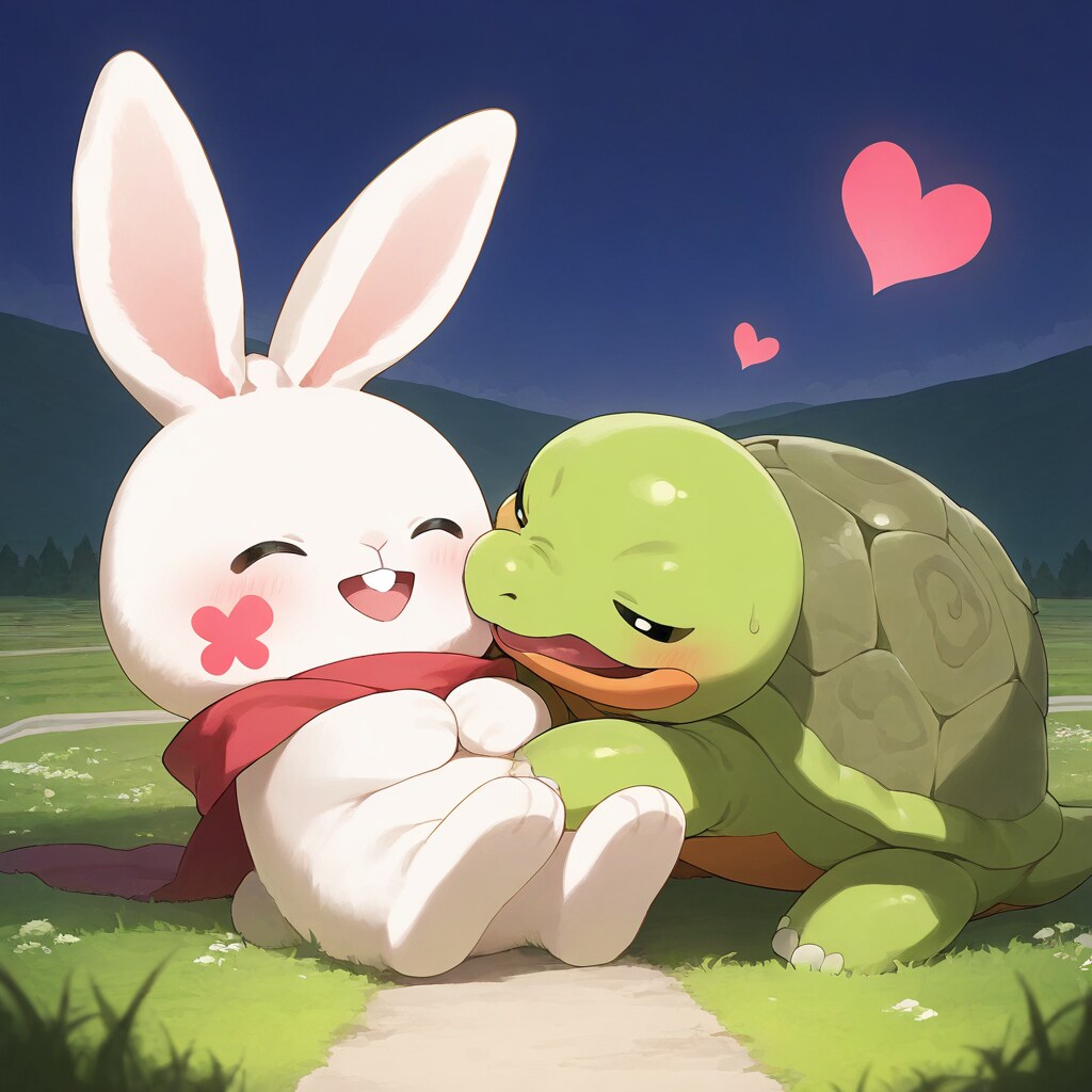 なかよしウサギとカメ