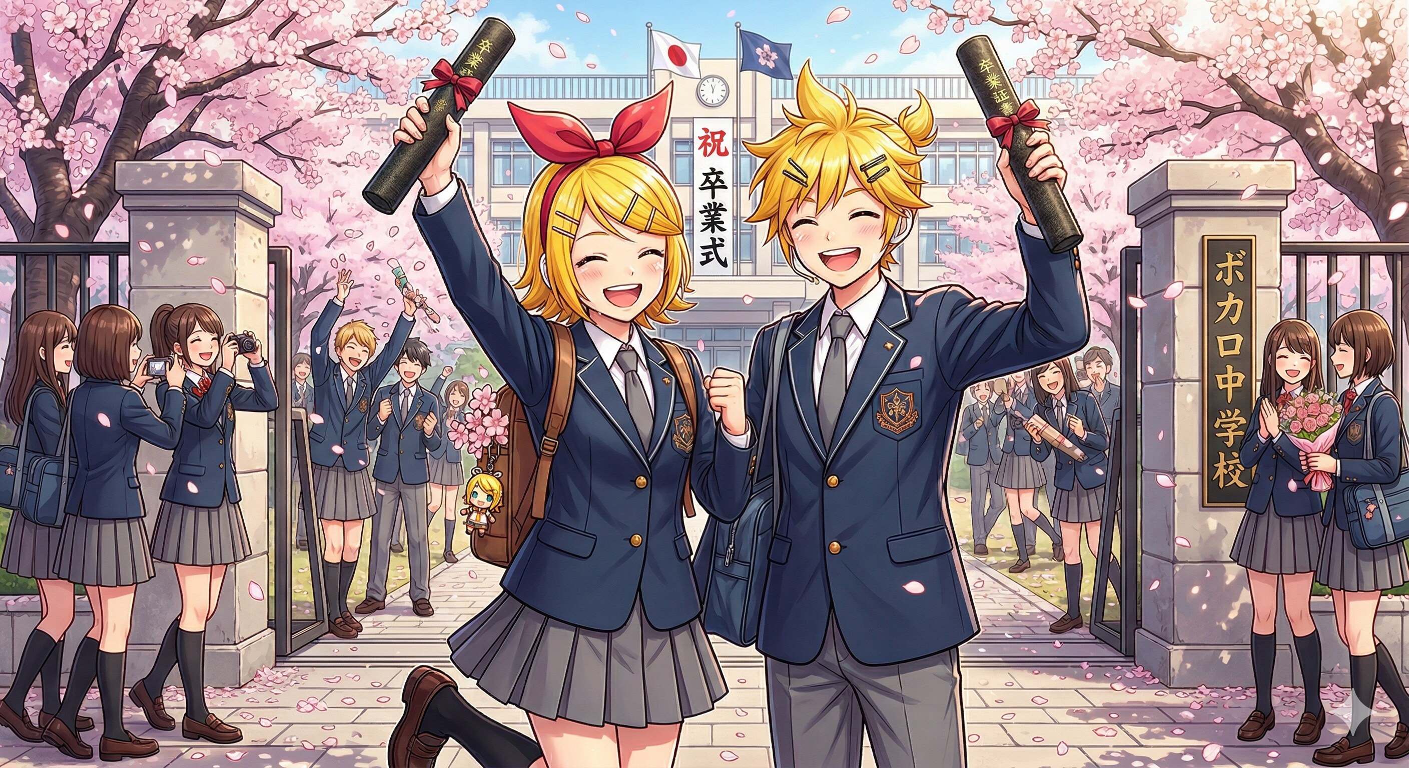 卒業　リンさんとレン君 | の人気AIイラスト・グラビア