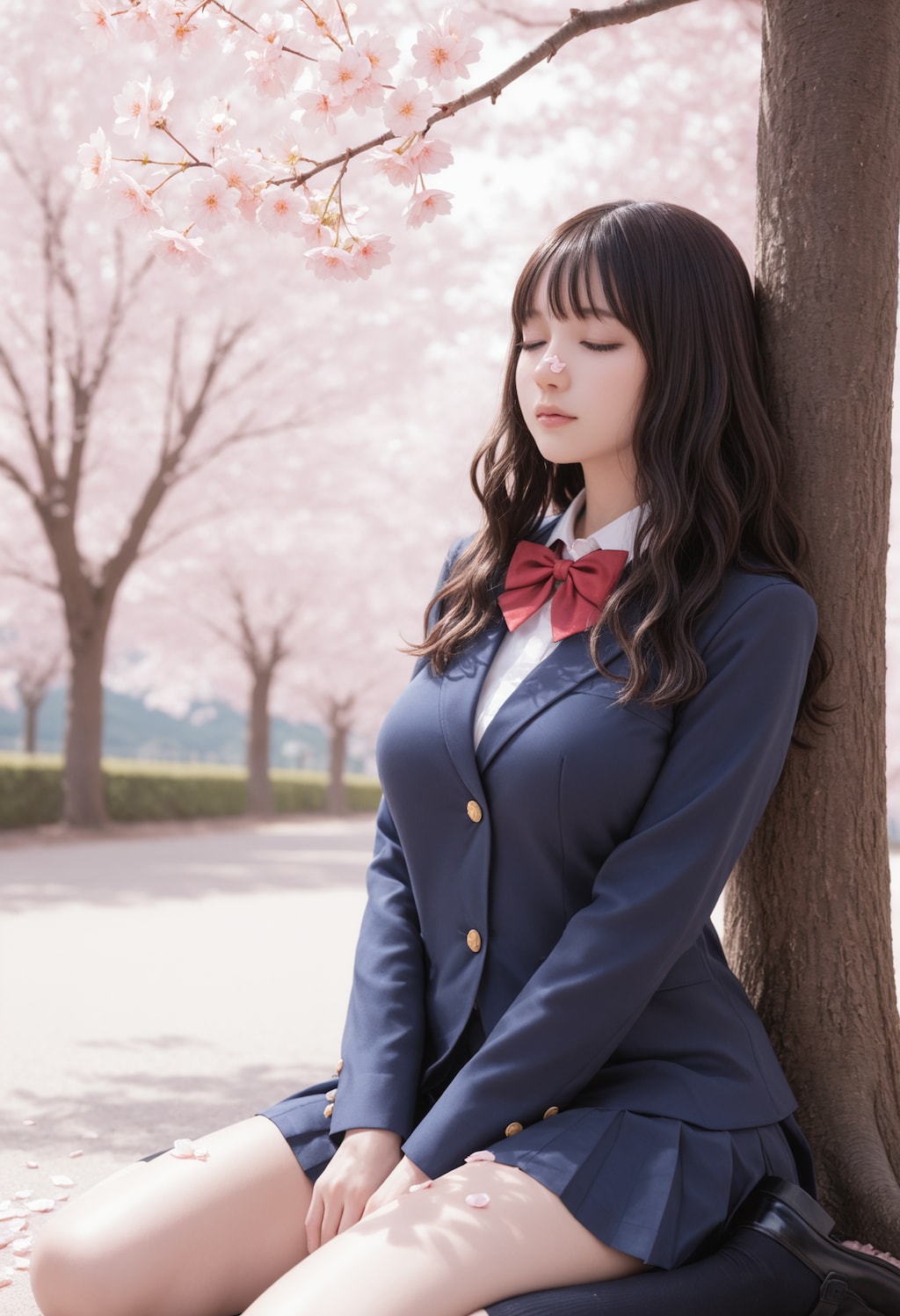 桜の木の下で