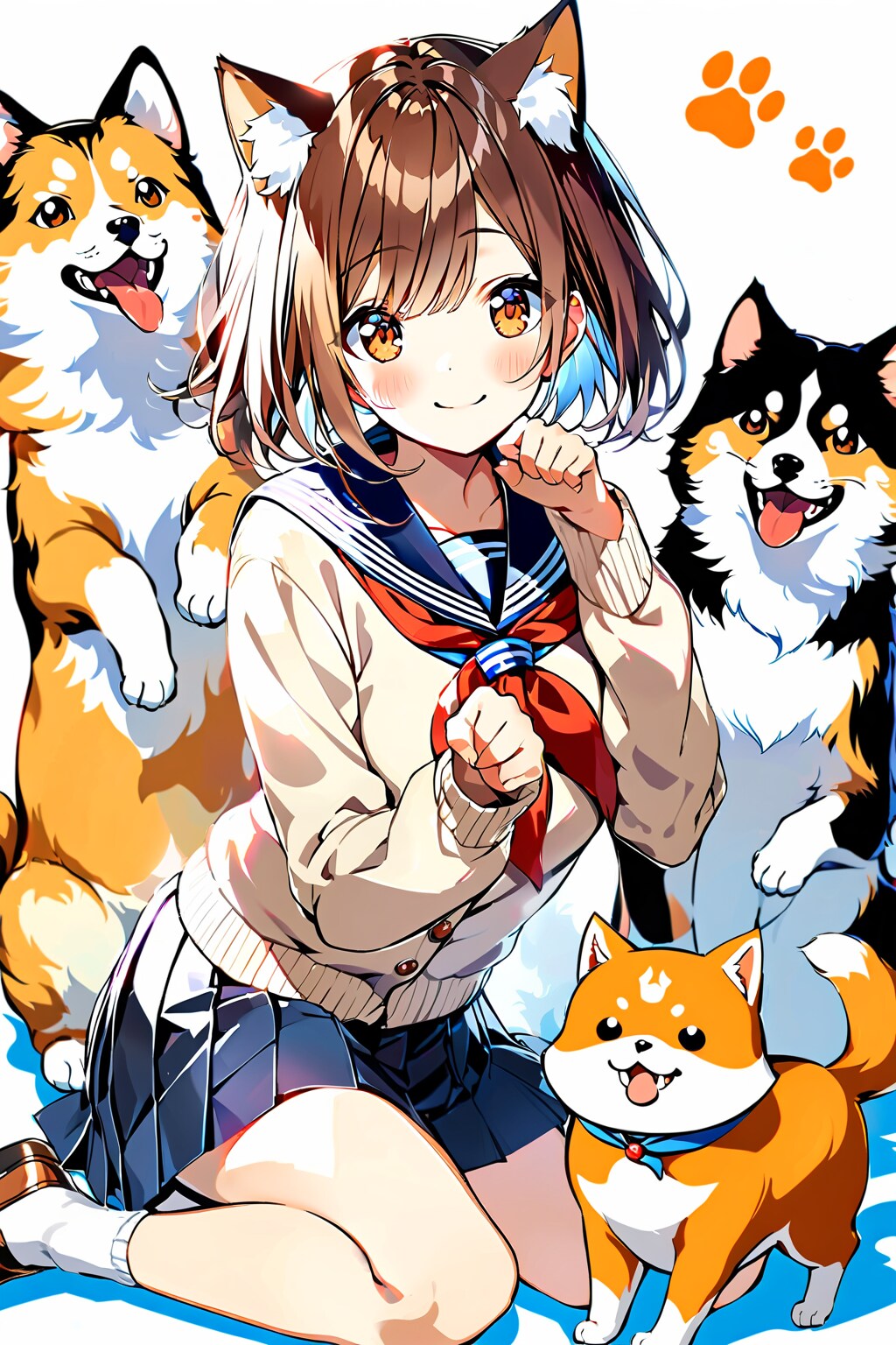 猫娘と犬