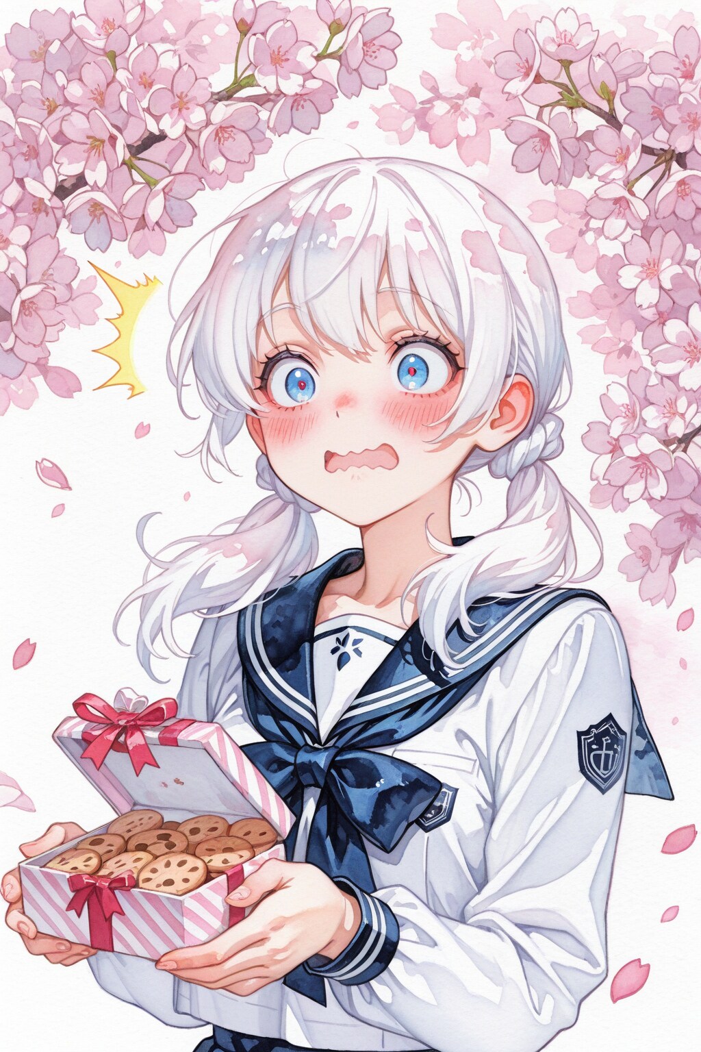 ホワイトデーの白髪ちゃん | の人気AIイラスト・グラビア