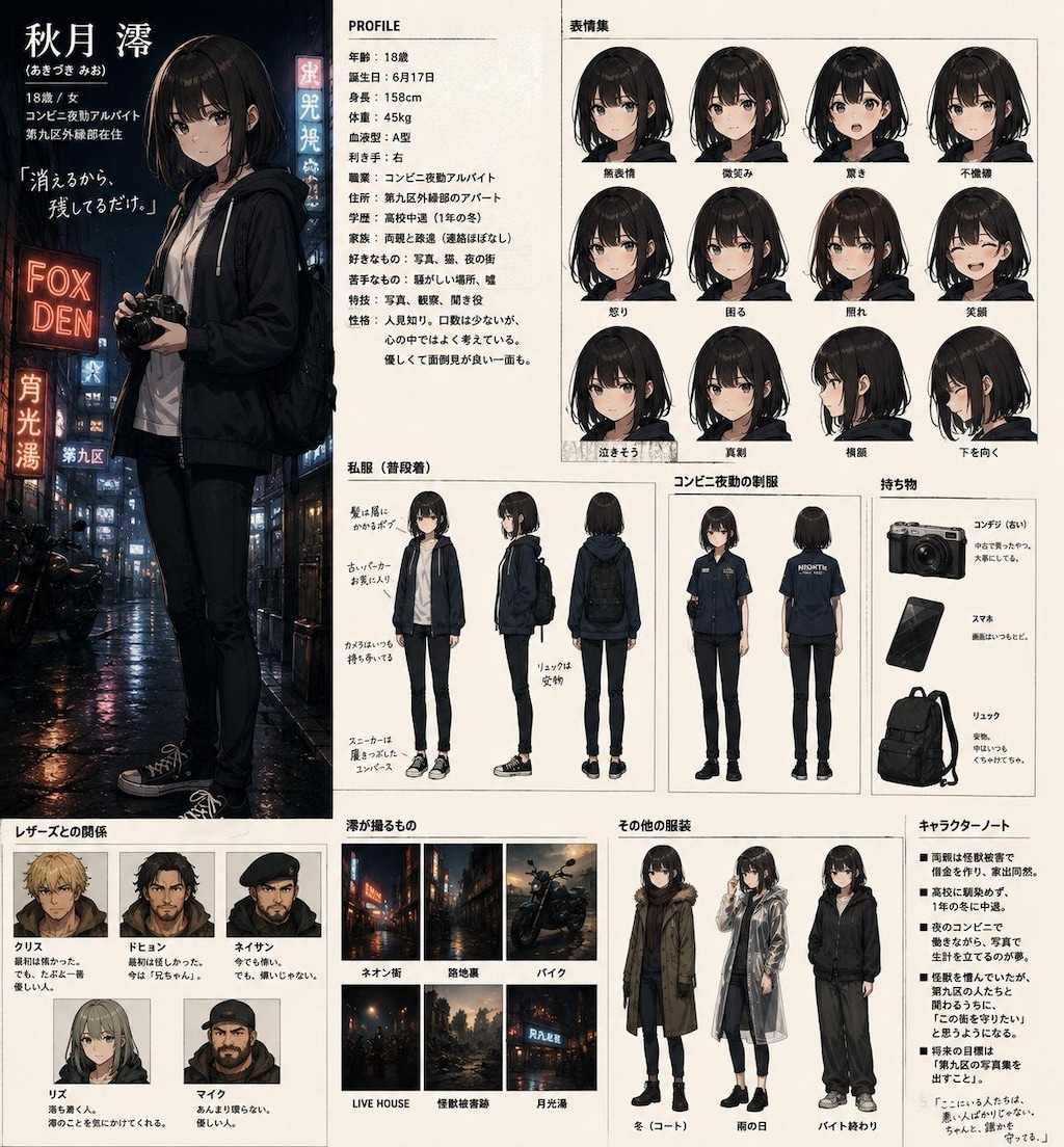 LEATHERS Character File 02｜秋月 澪（Mio Akizuki）