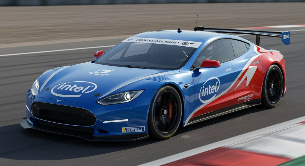 Intelカラーテスラレーシングカー