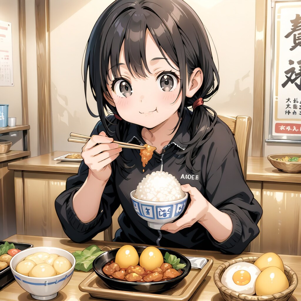 ご飯を食べている少女